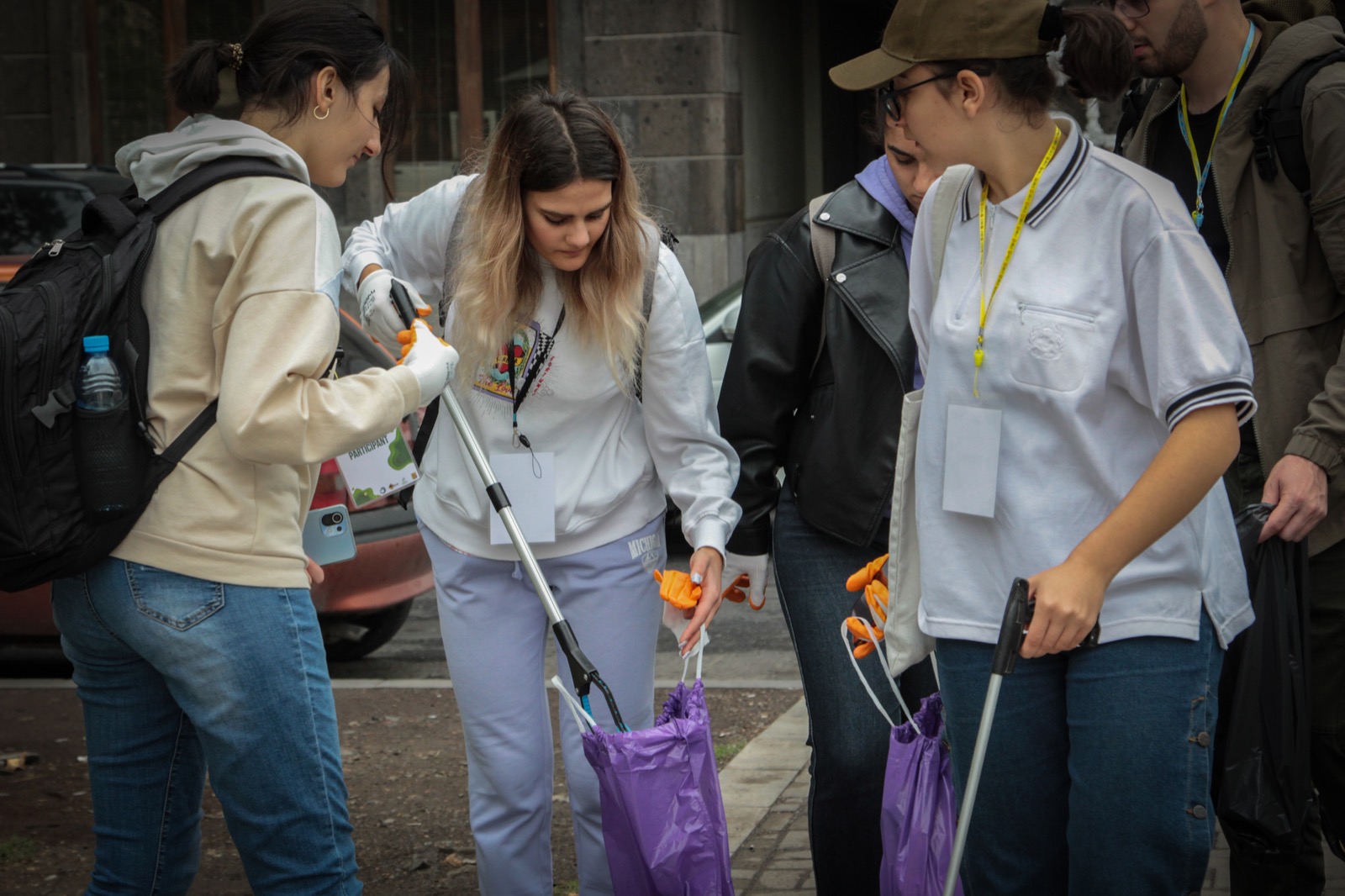 Plogging Armenia volunteers taking part in a community activity